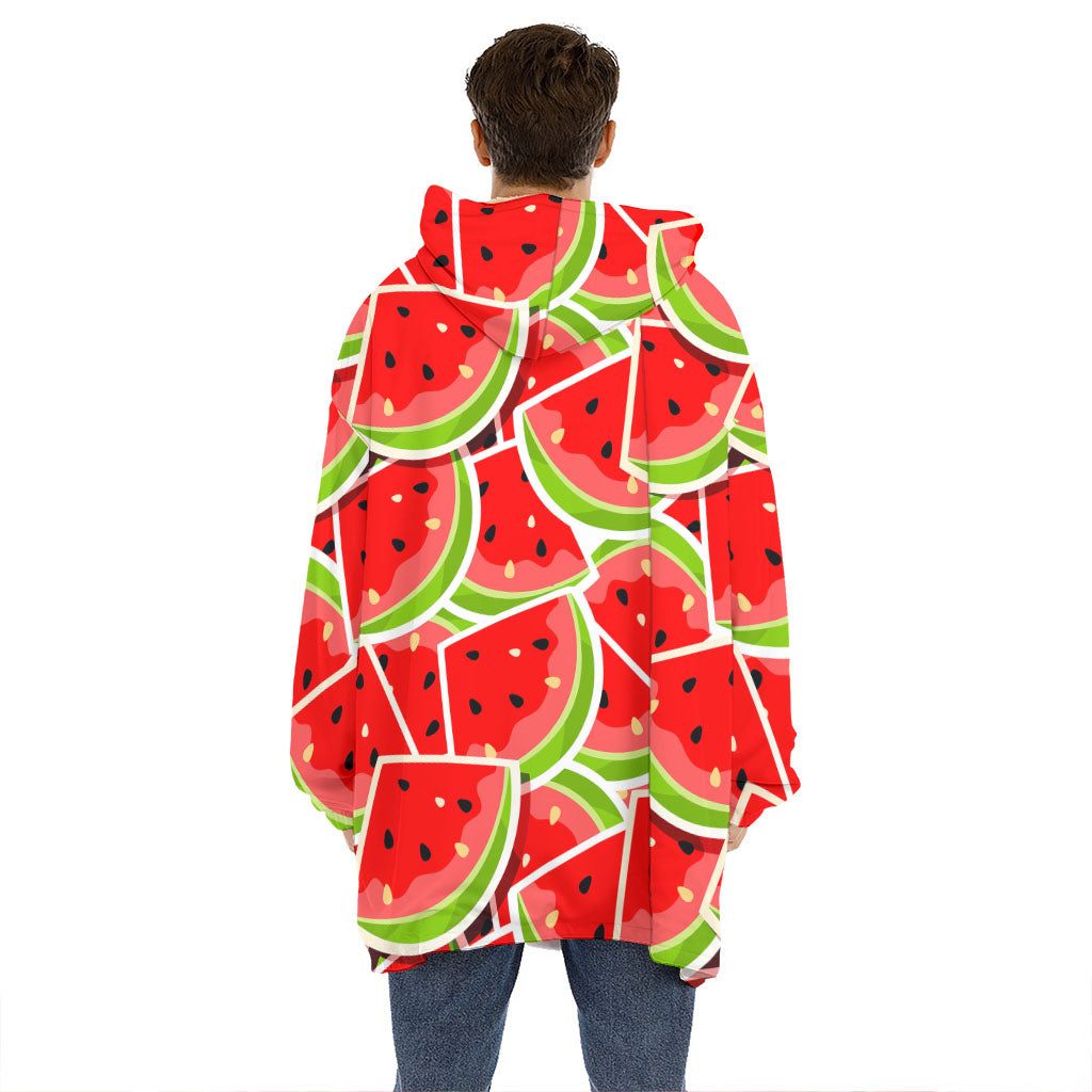 Cute Watermelon Slices Pattern Print Hoodie Blanket
