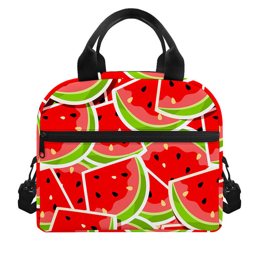 Cute Watermelon Slices Pattern Print Insulated Lunch Bag