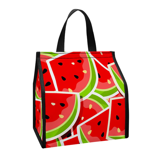 Cute Watermelon Slices Pattern Print Insulated Lunch Tote