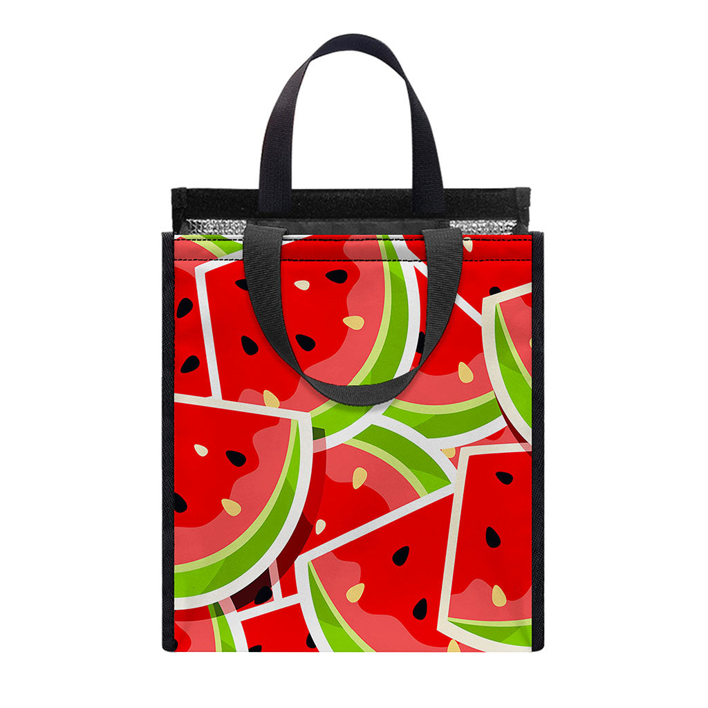 Cute Watermelon Slices Pattern Print Insulated Lunch Tote