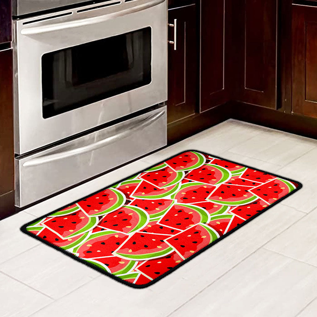 Cute Watermelon Slices Pattern Print Kitchen Mat