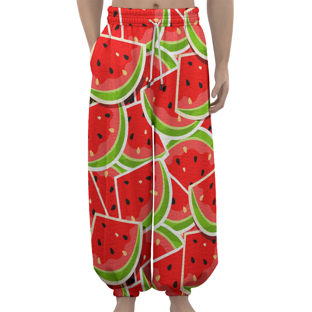 Cute Watermelon Slices Pattern Print Lantern Pants