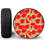 Cute Watermelon Slices Pattern Print Leather Spare Tire Cover
