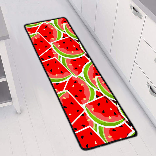 Cute Watermelon Slices Pattern Print Long Kitchen Mat