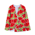 Cute Watermelon Slices Pattern Print Long Sleeve Short Coat