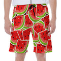 Cute Watermelon Slices Pattern Print Men's Beach Shorts