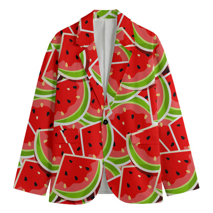 Cute Watermelon Slices Pattern Print Men's Blazer