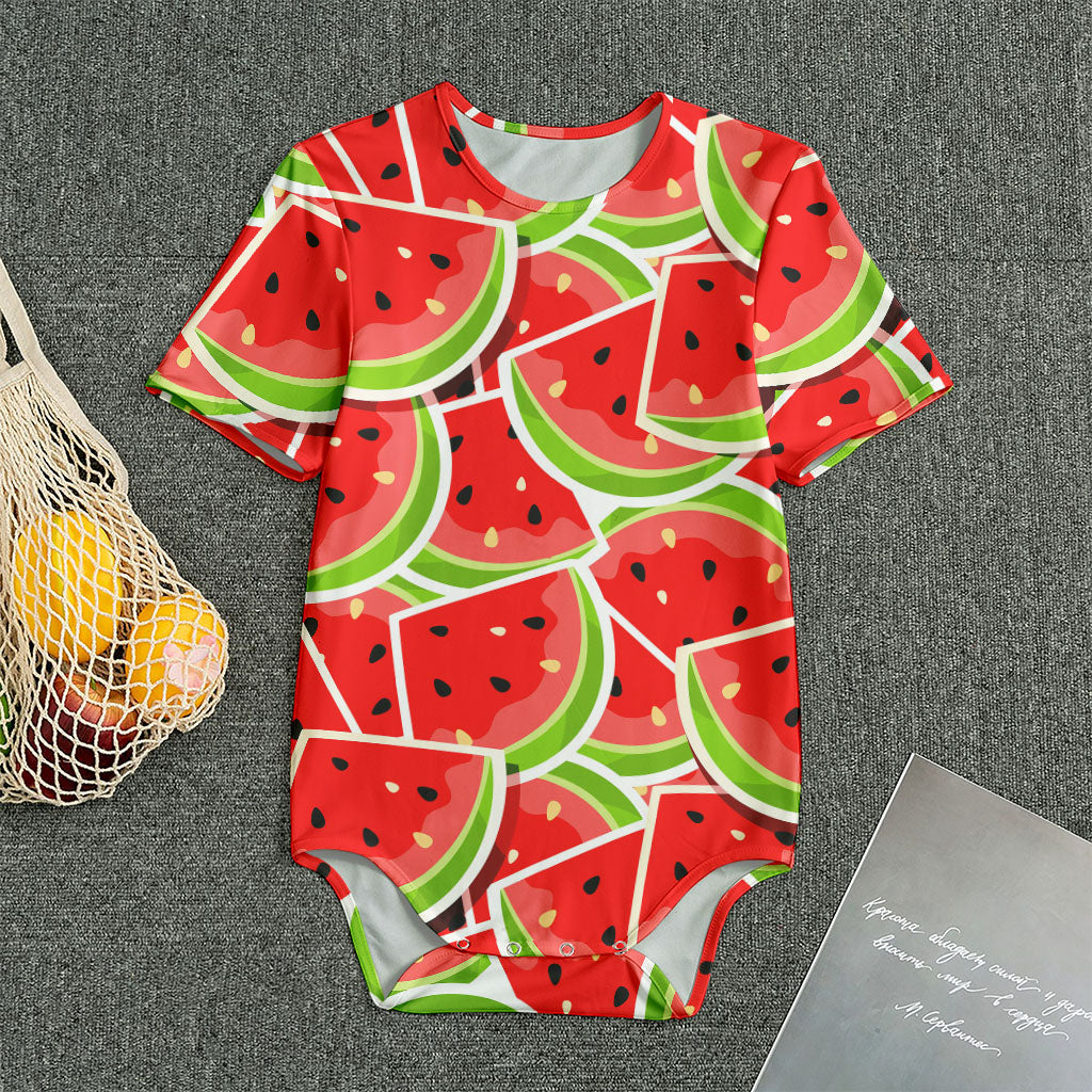 Cute Watermelon Slices Pattern Print Men's Bodysuit