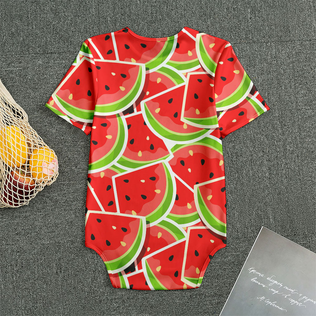 Cute Watermelon Slices Pattern Print Men's Bodysuit