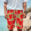 Cute Watermelon Slices Pattern Print Men's Cargo Shorts
