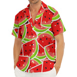 Cute Watermelon Slices Pattern Print Men's Deep V-Neck Shirt