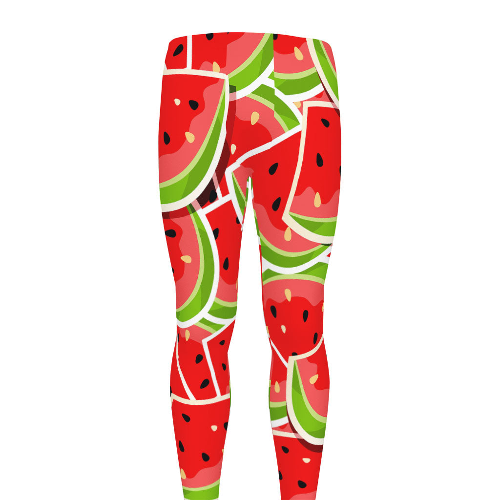 Cute Watermelon Slices Pattern Print Men's leggings