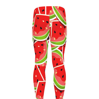 Cute Watermelon Slices Pattern Print Men's leggings