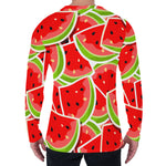 Cute Watermelon Slices Pattern Print Men's Long Sleeve T-Shirt