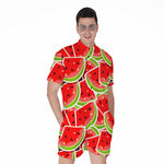 Cute Watermelon Slices Pattern Print Men's Rompers