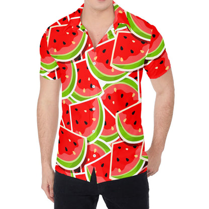 Cute Watermelon Slices Pattern Print Men's Shirt