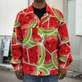 Cute Watermelon Slices Pattern Print Men's Shirt Jacket