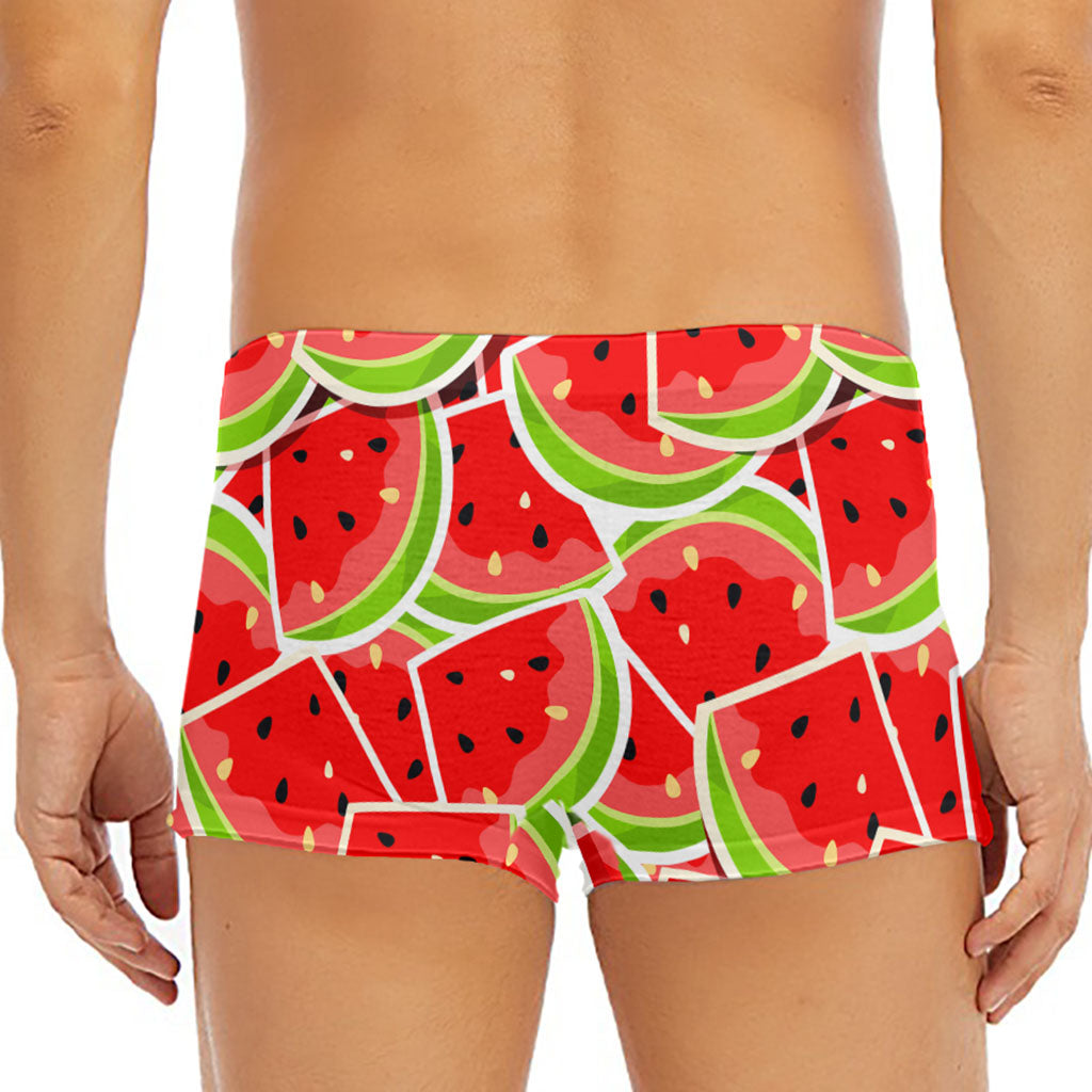 Cute Watermelon Slices Pattern Print Men's Short Boxer Briefs