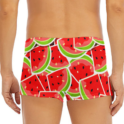 Cute Watermelon Slices Pattern Print Men's Short Boxer Briefs