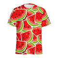 Cute Watermelon Slices Pattern Print Men's Athletic T-Shirt