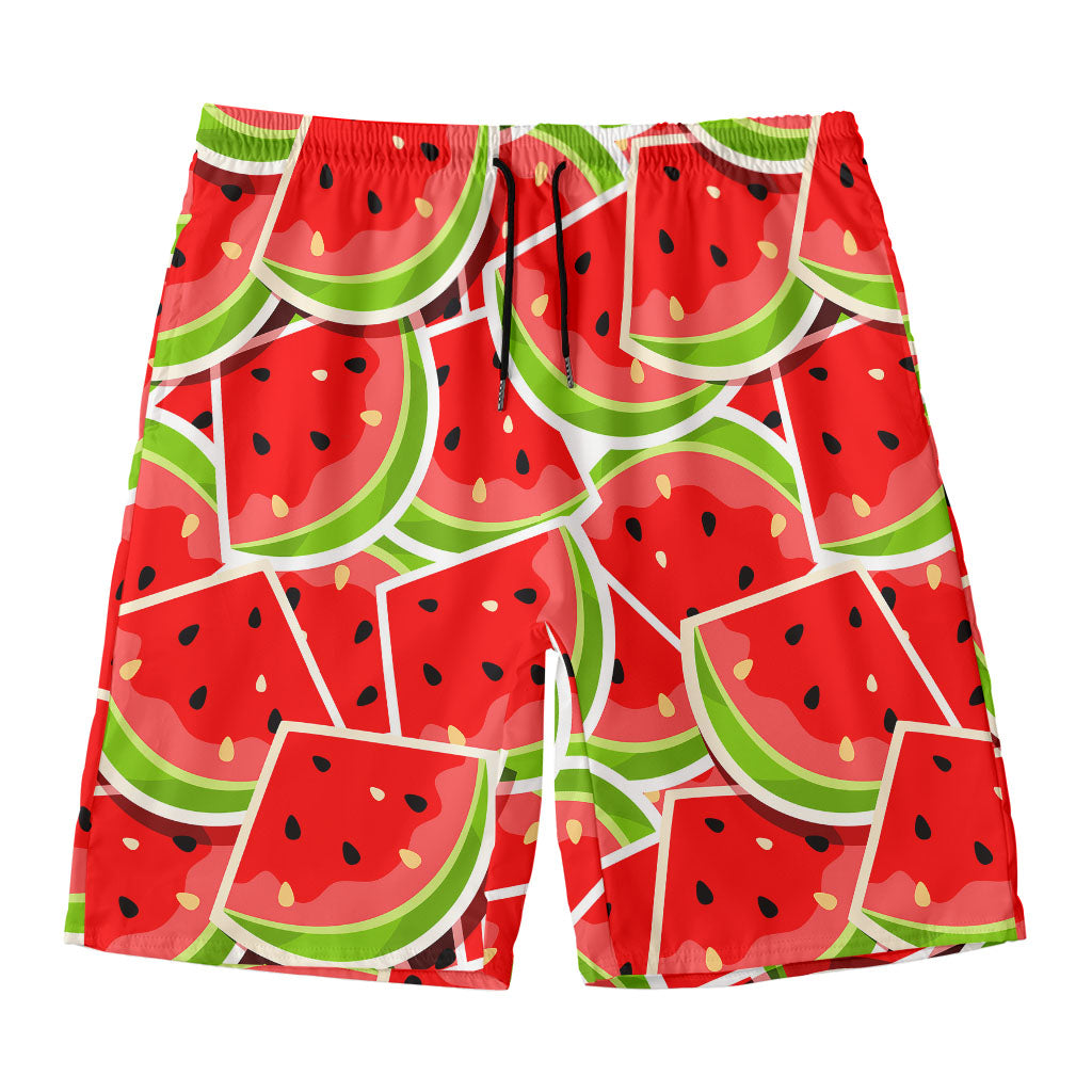 Cute Watermelon Slices Pattern Print Men's Swim Trunks