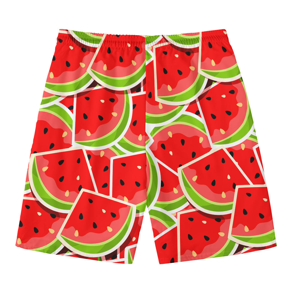 Cute Watermelon Slices Pattern Print Men's Swim Trunks