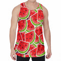 Cute Watermelon Slices Pattern Print Men's Velvet Tank Top