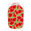 Cute Watermelon Slices Pattern Print Mesh Laundry Hamper