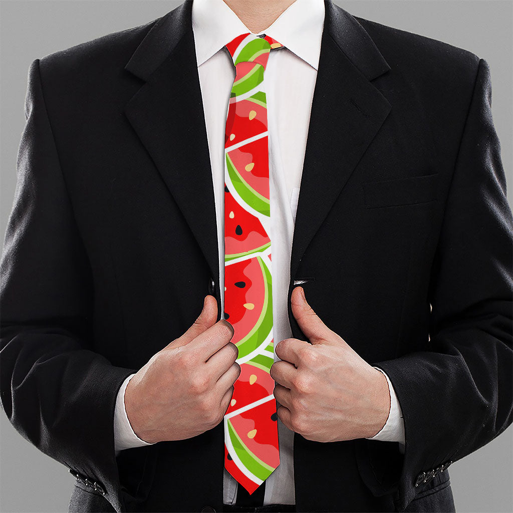 Cute Watermelon Slices Pattern Print Necktie