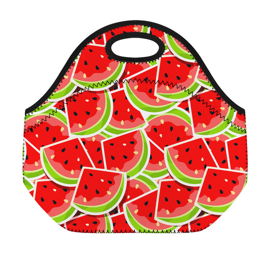 Cute Watermelon Slices Pattern Print Neoprene Lunch Bag