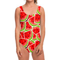 Cute Watermelon Slices Pattern Print One Piece Swimsuit