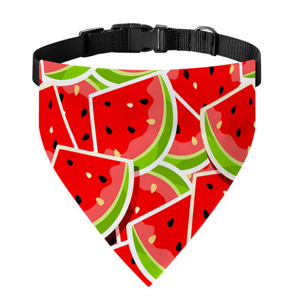 Cute Watermelon Slices Pattern Print Over The Collar Dog Bandana