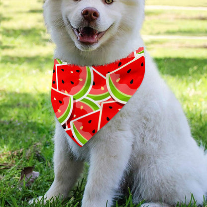 Cute Watermelon Slices Pattern Print Over The Collar Dog Bandana