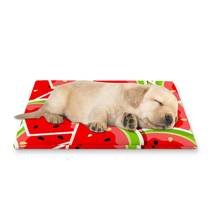 Cute Watermelon Slices Pattern Print Pet Cooling Mat Cover