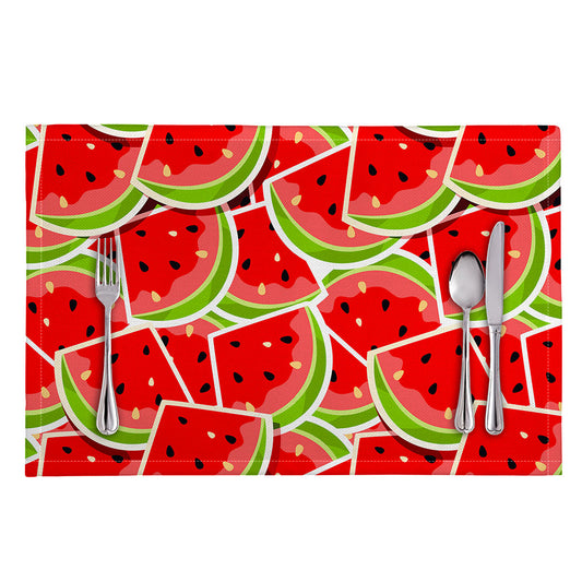 Cute Watermelon Slices Pattern Print Placemat