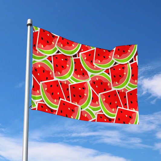 Cute Watermelon Slices Pattern Print Polyester Flag