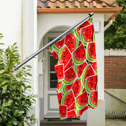 Cute Watermelon Slices Pattern Print Polyester Flag