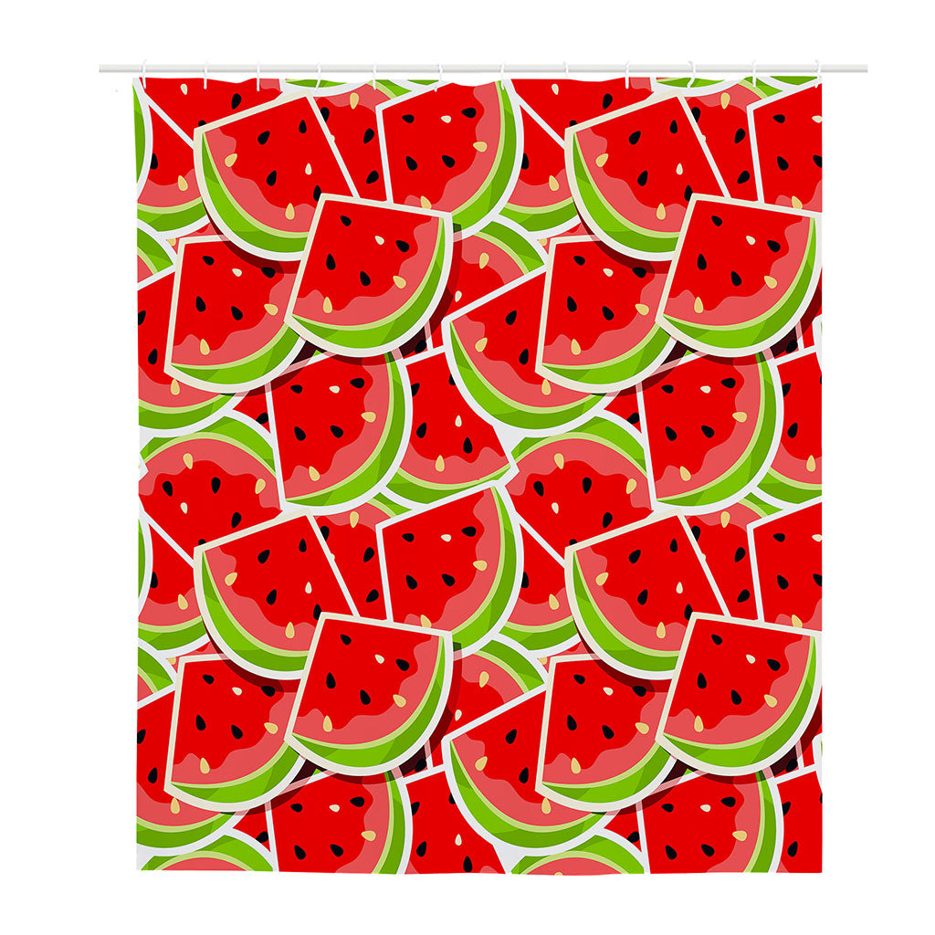 Cute Watermelon Slices Pattern Print Polyester Shower Curtain