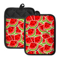 Cute Watermelon Slices Pattern Print Pot Holders With Pocket