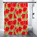 Cute Watermelon Slices Pattern Print Premium Shower Curtain