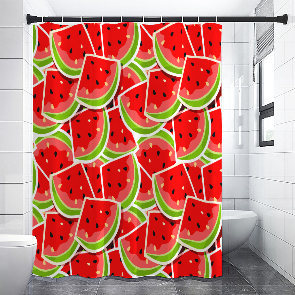 Cute Watermelon Slices Pattern Print Premium Shower Curtain