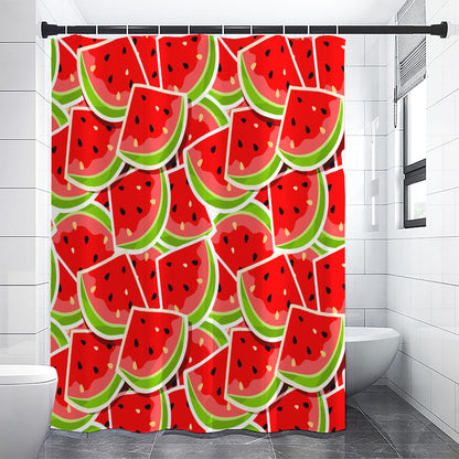 Cute Watermelon Slices Pattern Print Premium Shower Curtain