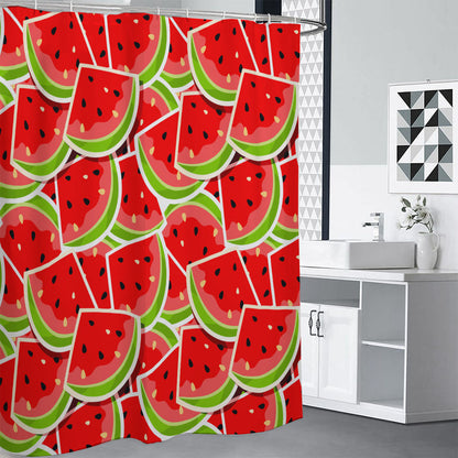 Cute Watermelon Slices Pattern Print Premium Shower Curtain