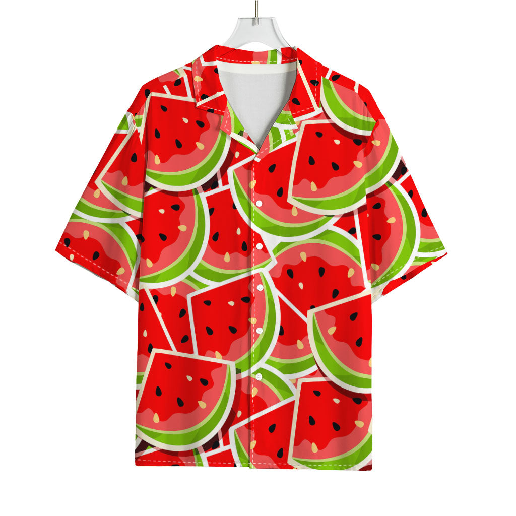 Cute Watermelon Slices Pattern Print Rayon Hawaiian Shirt