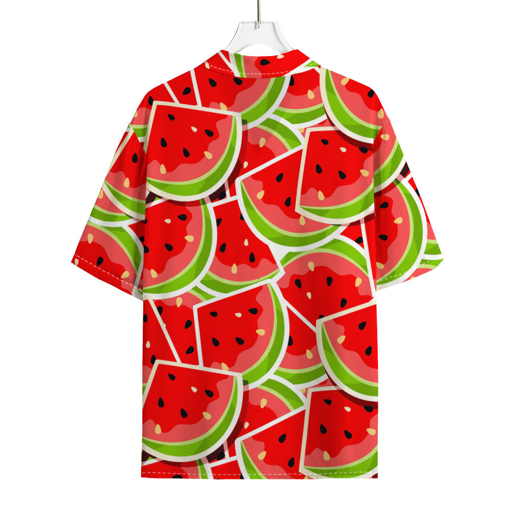 Cute Watermelon Slices Pattern Print Rayon Hawaiian Shirt