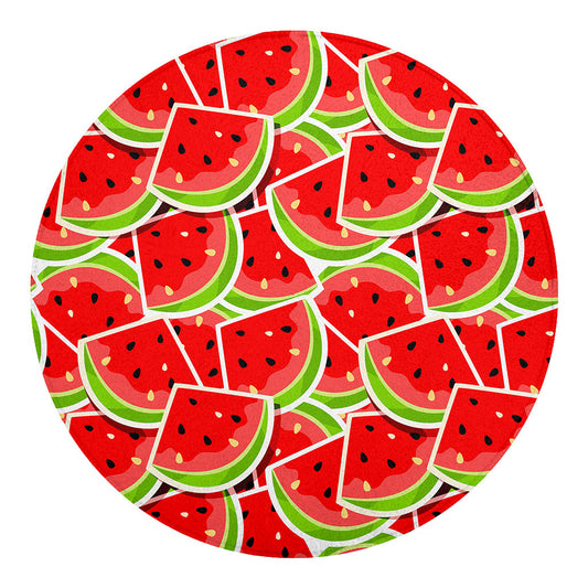 Cute Watermelon Slices Pattern Print Round Blanket