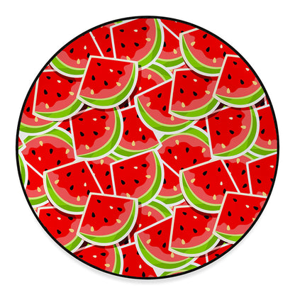 Cute Watermelon Slices Pattern Print Round Floor Mat