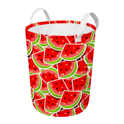 Cute Watermelon Slices Pattern Print Round Laundry Basket