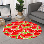 Cute Watermelon Slices Pattern Print Round Rug