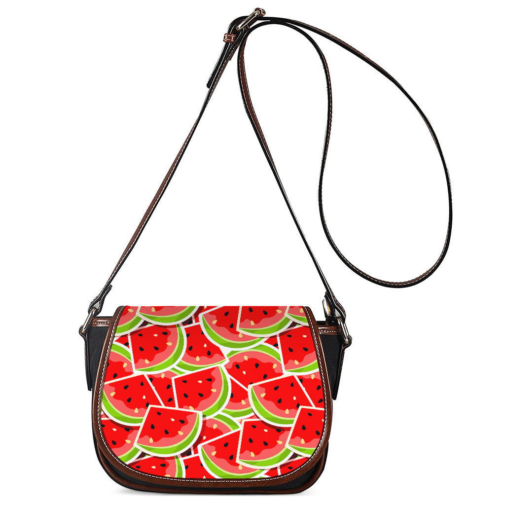 Cute Watermelon Slices Pattern Print Saddle Bag
